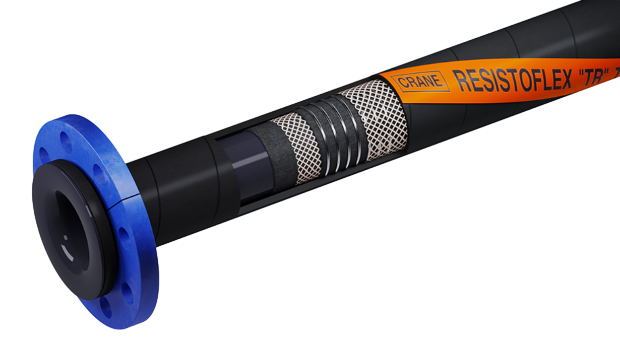 CRANE ResistoPure® Type SIW-NxT Platinum Cured, Discharge Only PTFE Hose w/ Crimp Fittings